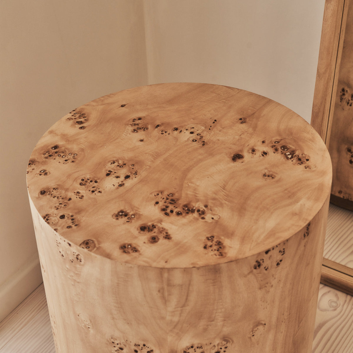 Arbour - Large Natural Burl Wood Premium Round Side Table