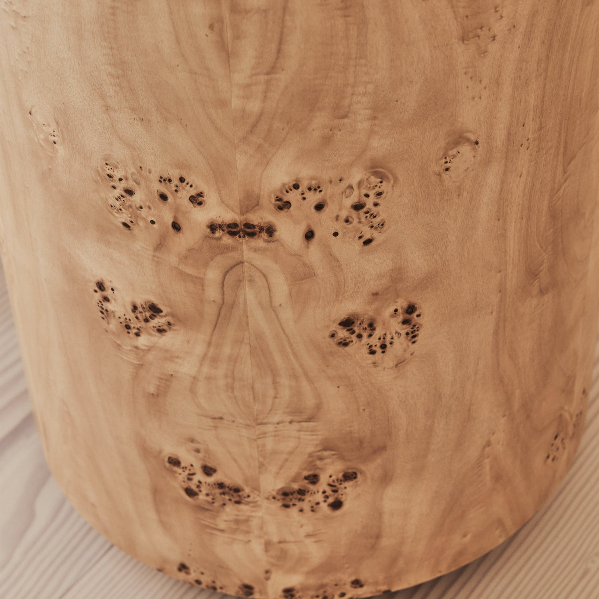 Arbour - Large Natural Burl Wood Premium Round Side Table