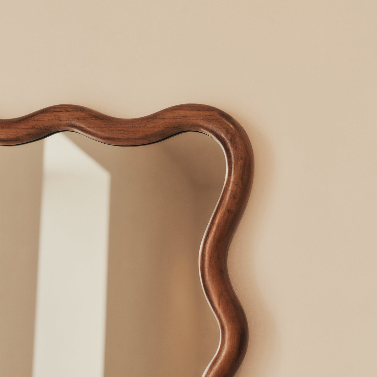 Marea - Dark Wood Wavy Retro Full Length Mirror 170cm x 80cm