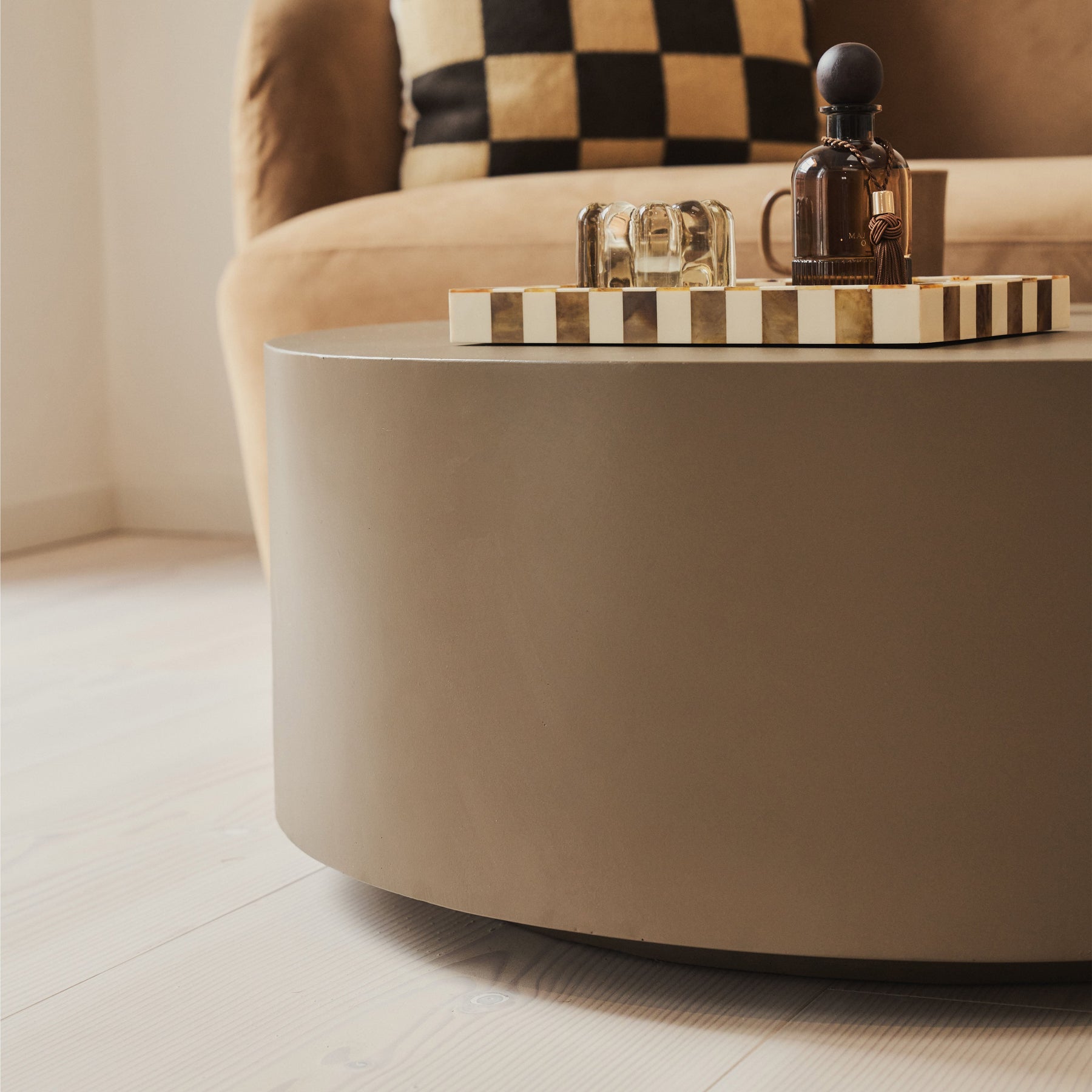 Angelo - Minimal Mocha Round Coffee Table Large