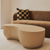 Leonardo - Minimal Beige Shaped Coffee Table Large