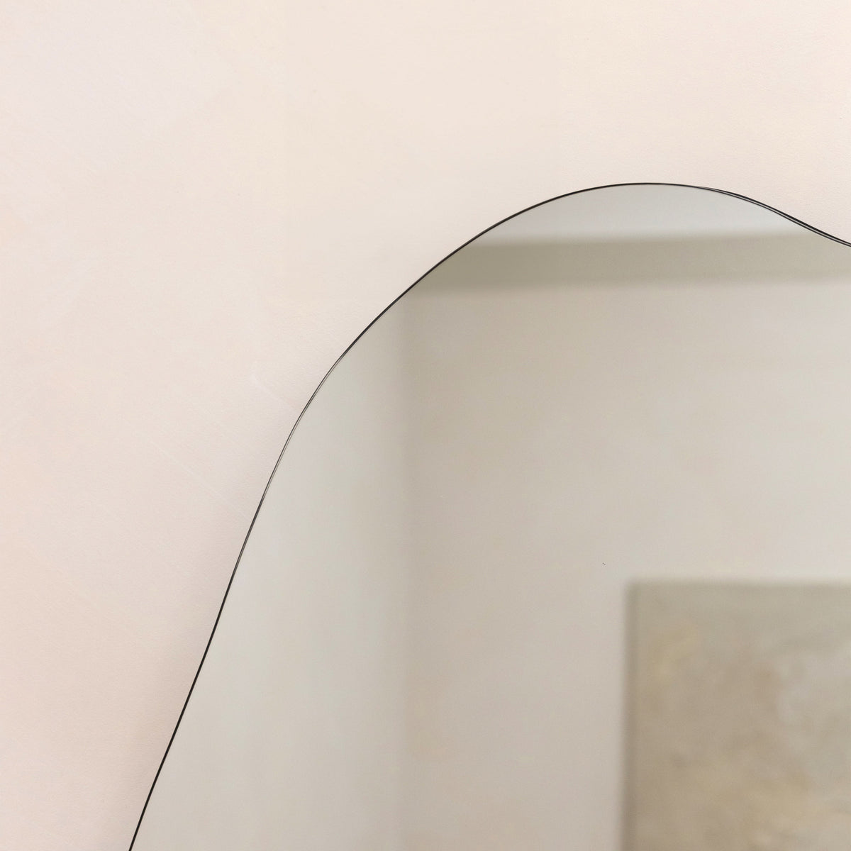 Small Frameless Pond Mirror alternate detail shot of irregular curves