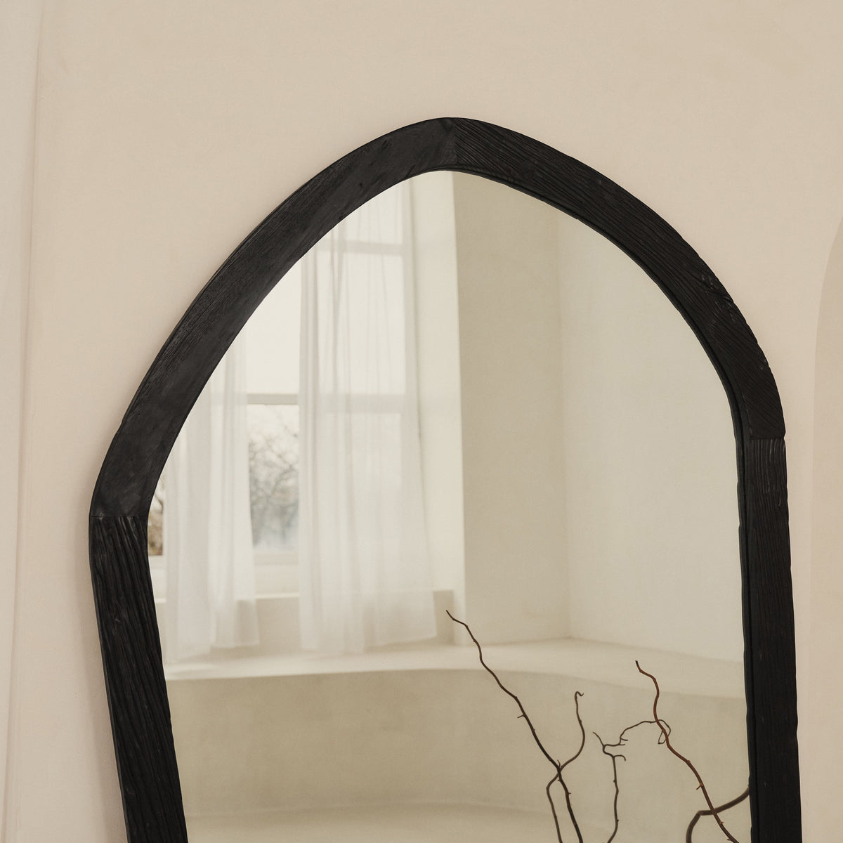 Elowyn - Extra Large Full Length Black Elm Wood Organic Mirror 180cm x 108cm