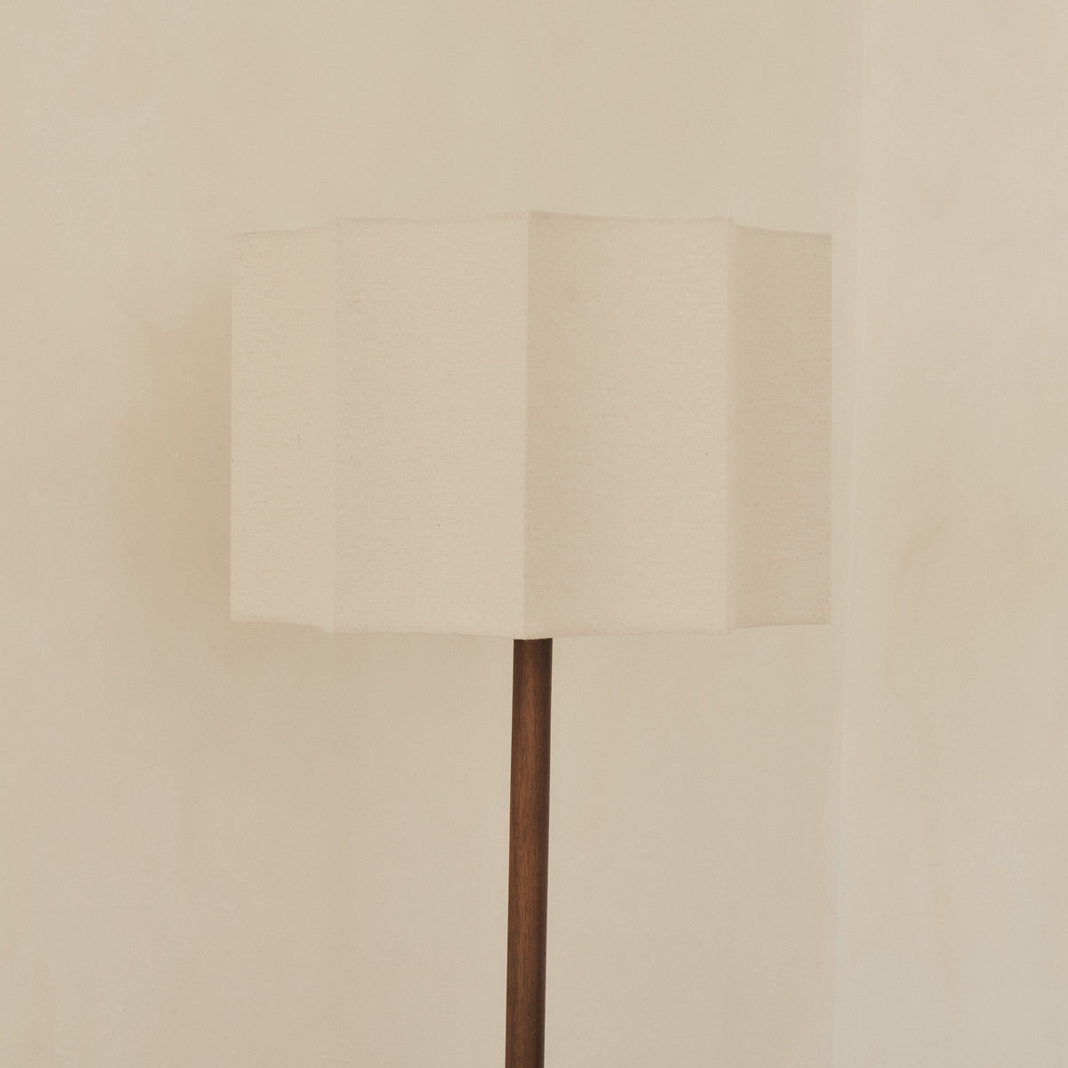 Esme - Dark Wood Inverted Scallop Shade Floor Lamp