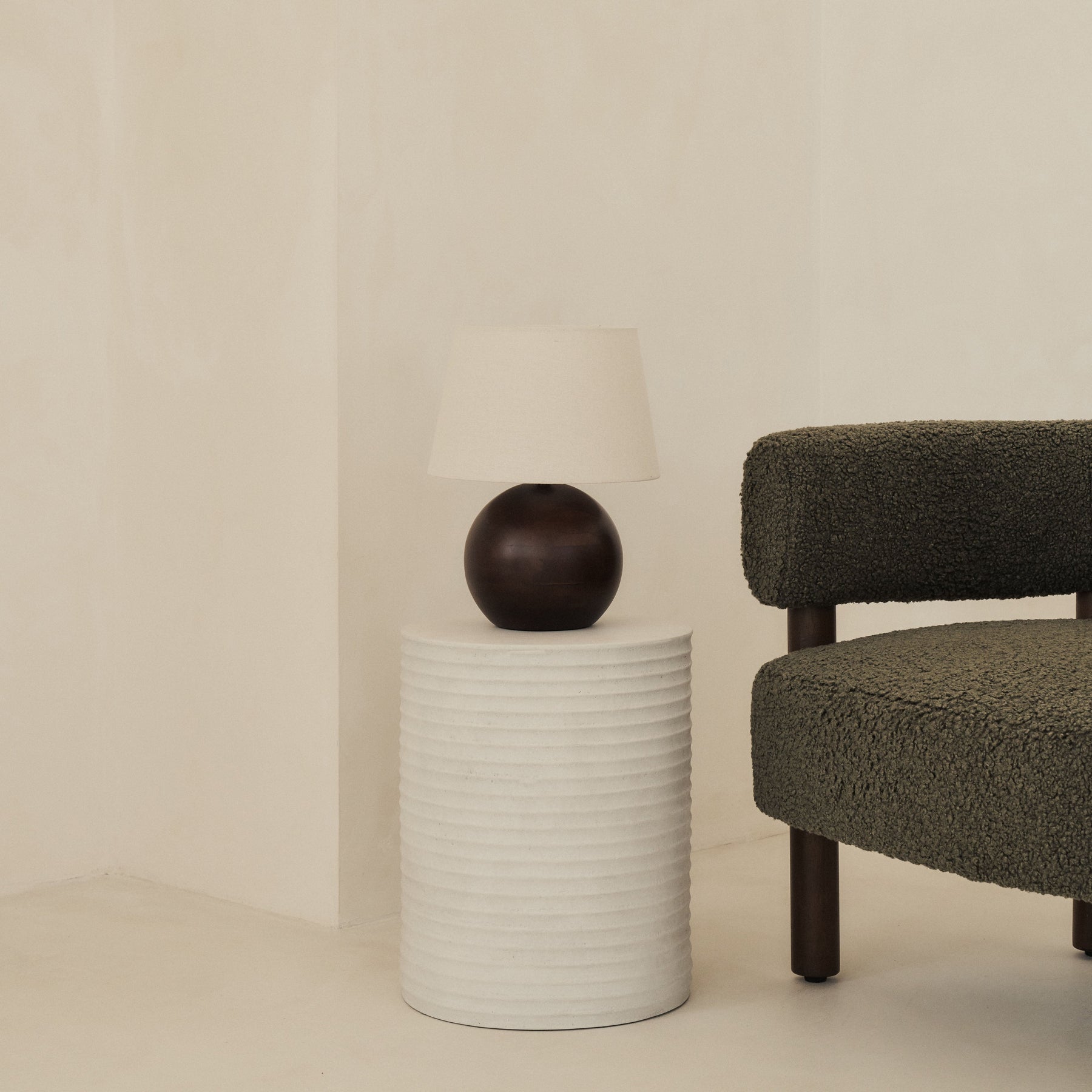 Geneva - Dark Wood Drum Shade Table Lamp