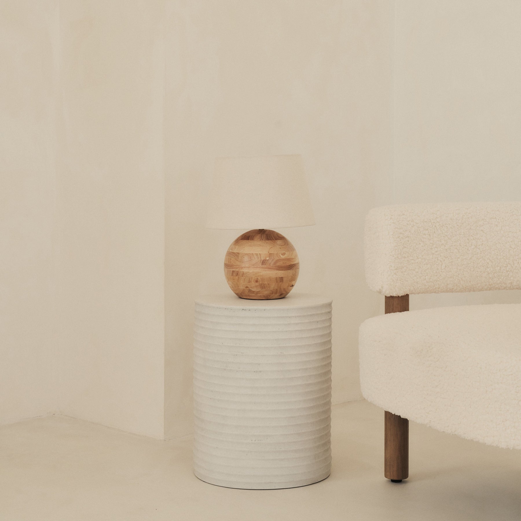 Geneva - Light Wood Drum Shade Table Lamp