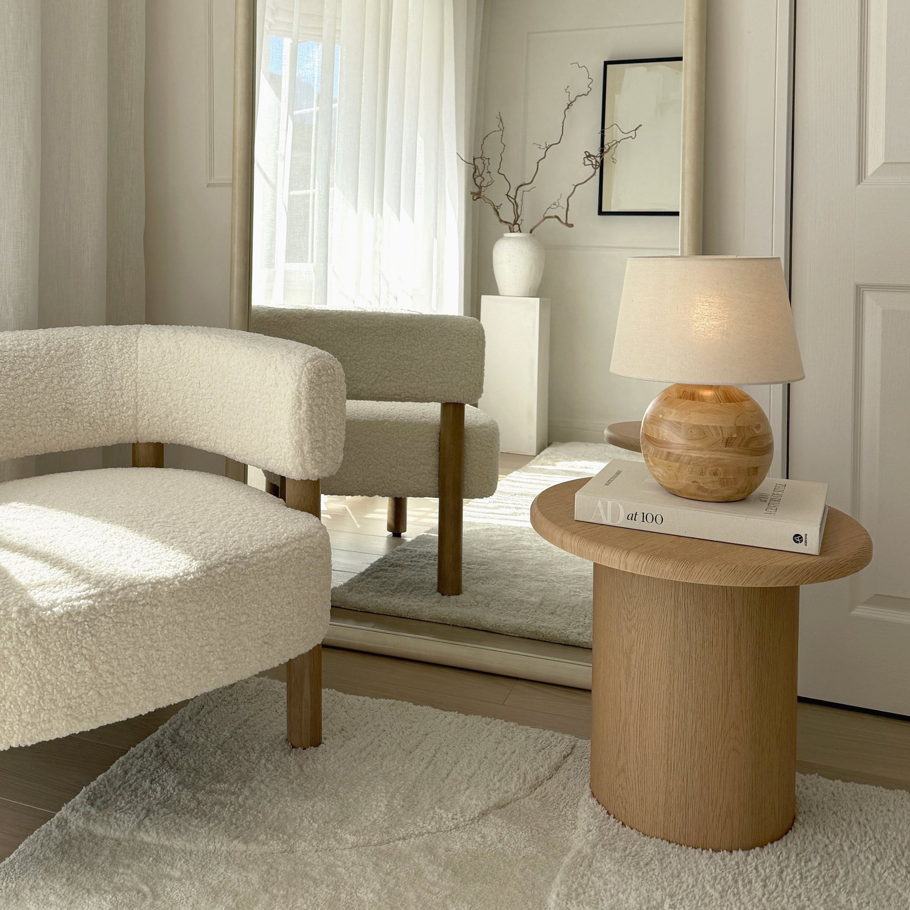 Geneva - Light Wood Drum Shade Table Lamp