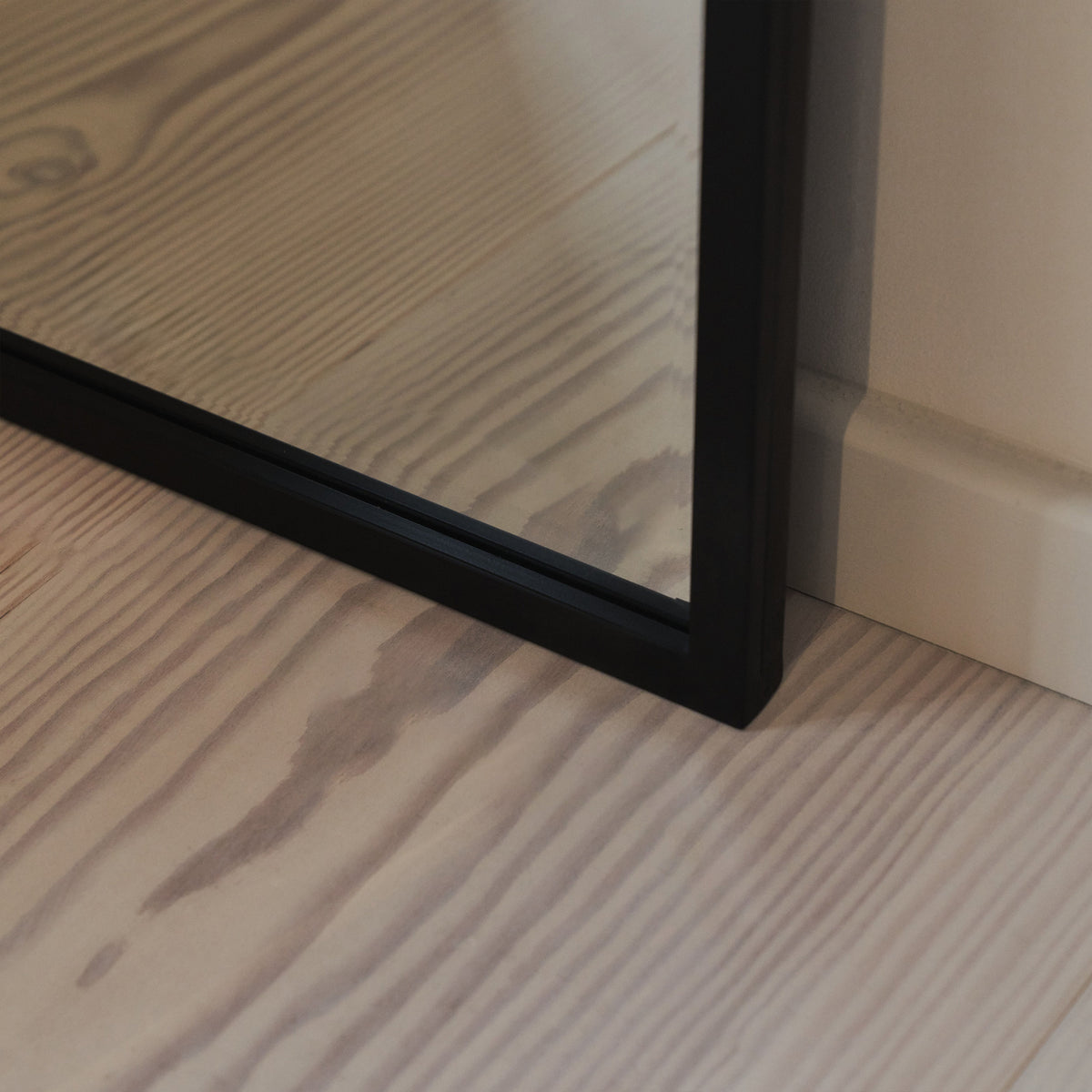 Higgins - Full Length Black Large Arched Metal Mirror 170cm x 70cm