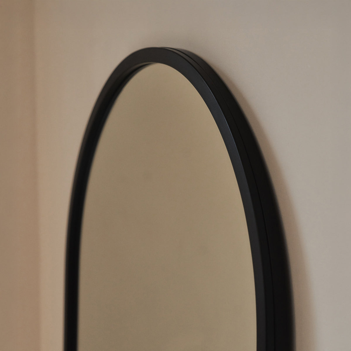 Higgins - Full Length Black Large Arched Metal Mirror 170cm x 70cm