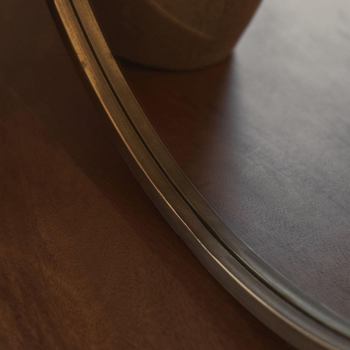 Higgins - Gold Metal Modern Round Wall Mirror 60cm x 60cm