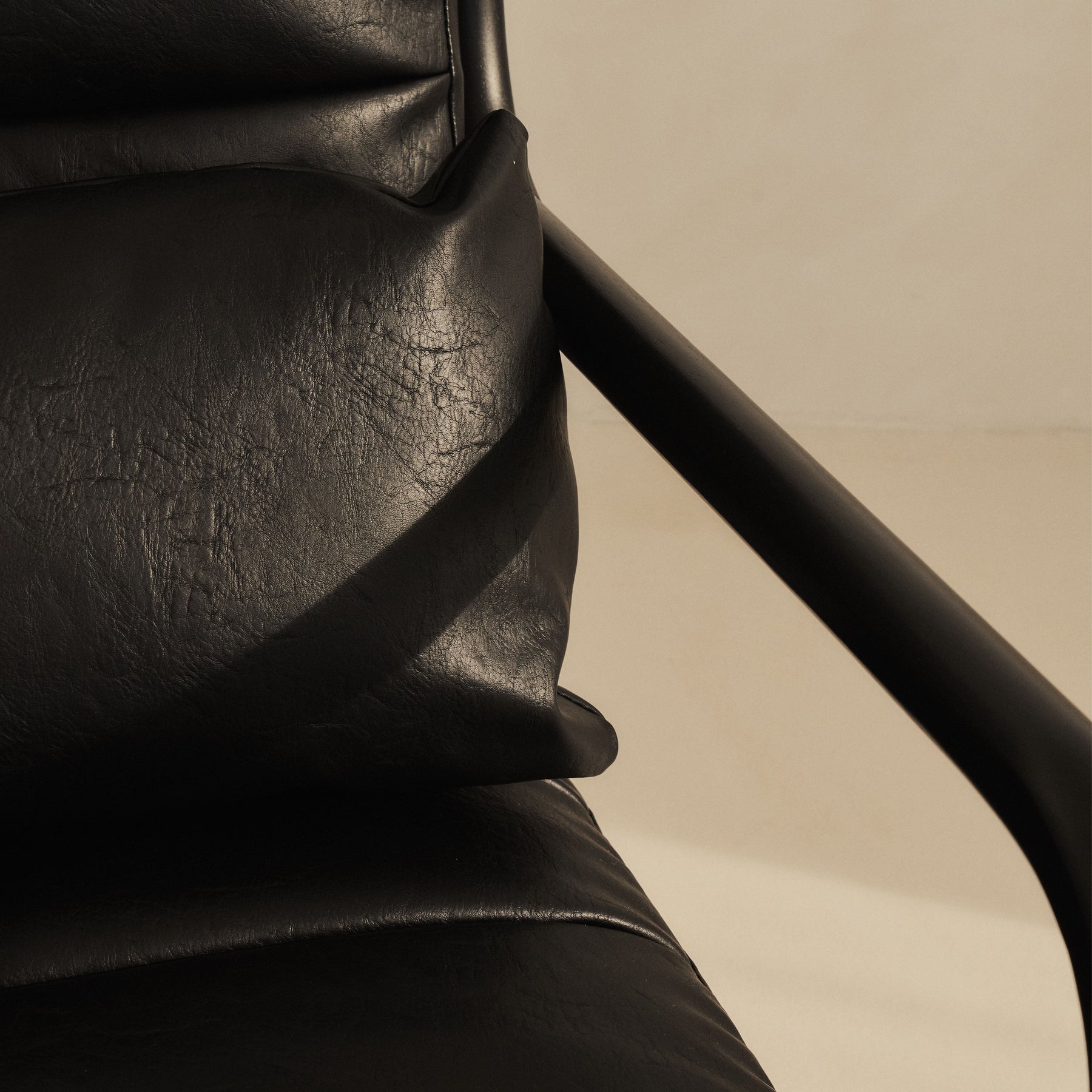 Hudson - Leather Accent Chair Black & Black Wood