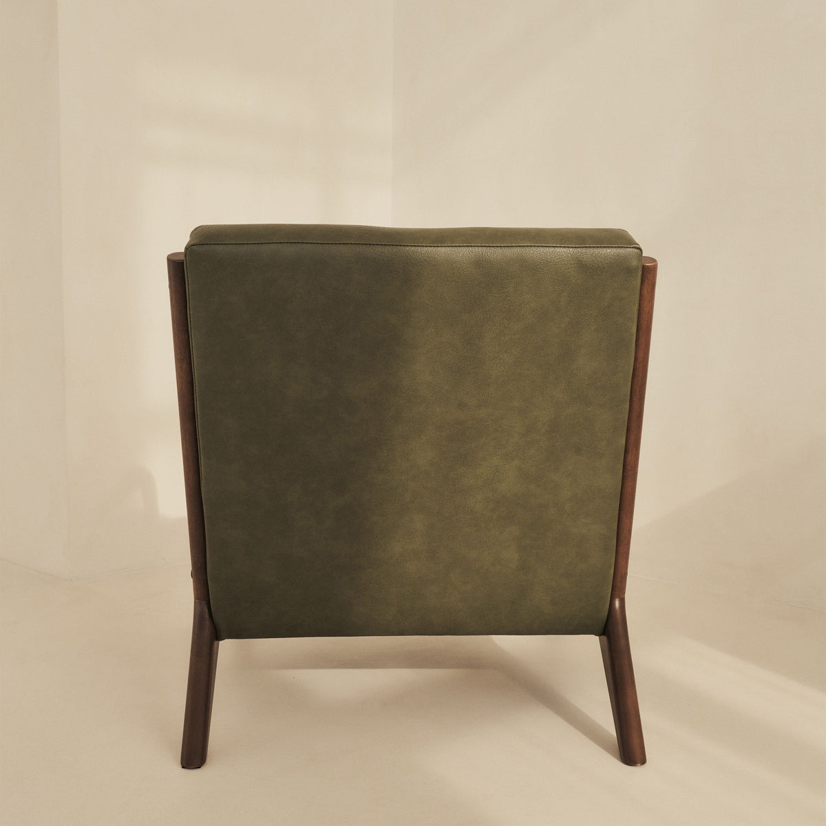 Hudson - Leather Accent Chair Olive & Dark Wood