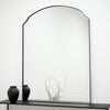 Isla - Black Arched Metal Overmantle Wall Mirror 120cm x 90cm