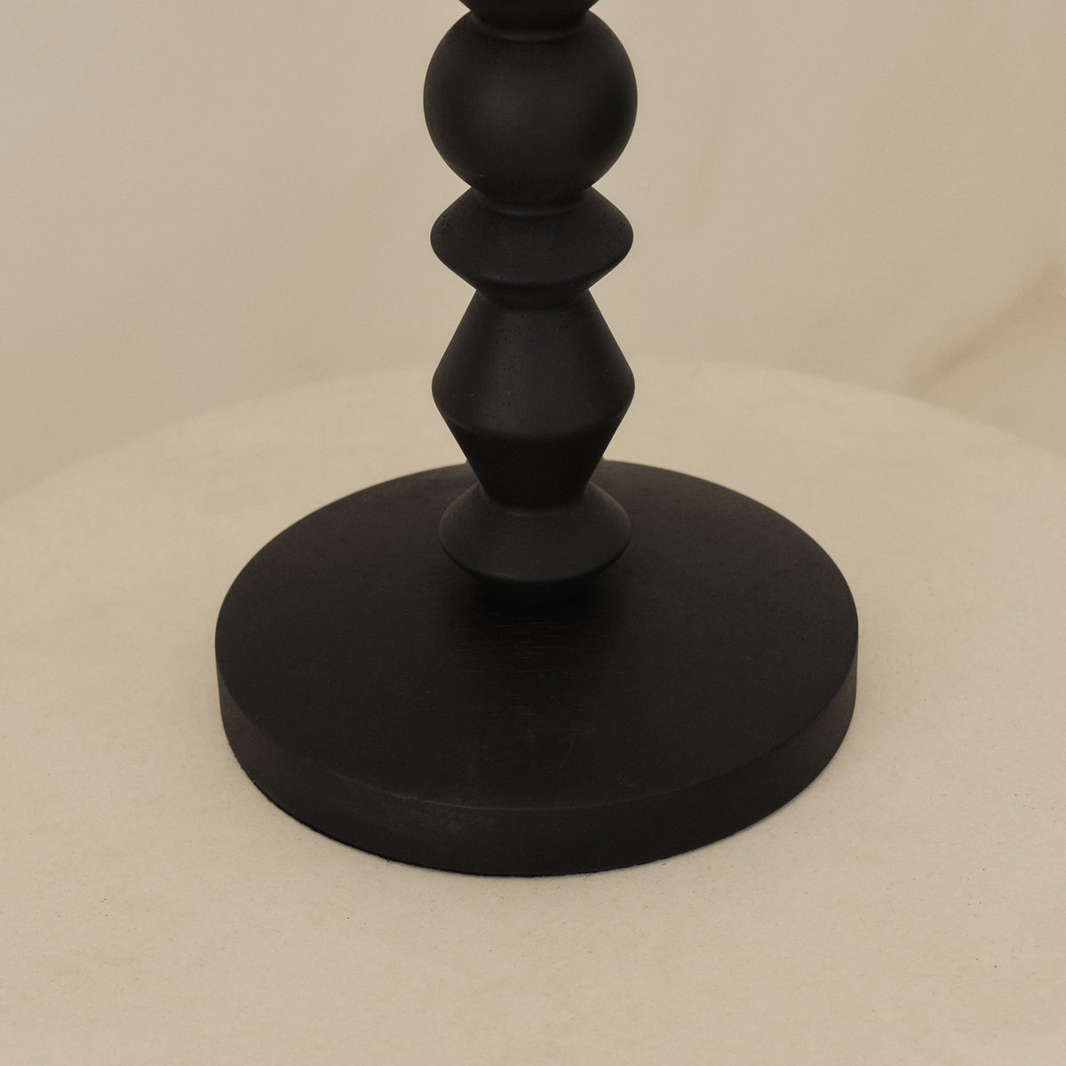 Ivy - Black Wood Drum Shade Table Lamp