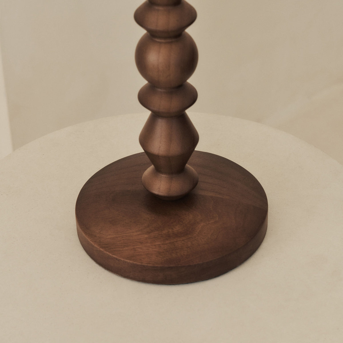 Ivy - Dark Wood Drum Shade Table Lamp