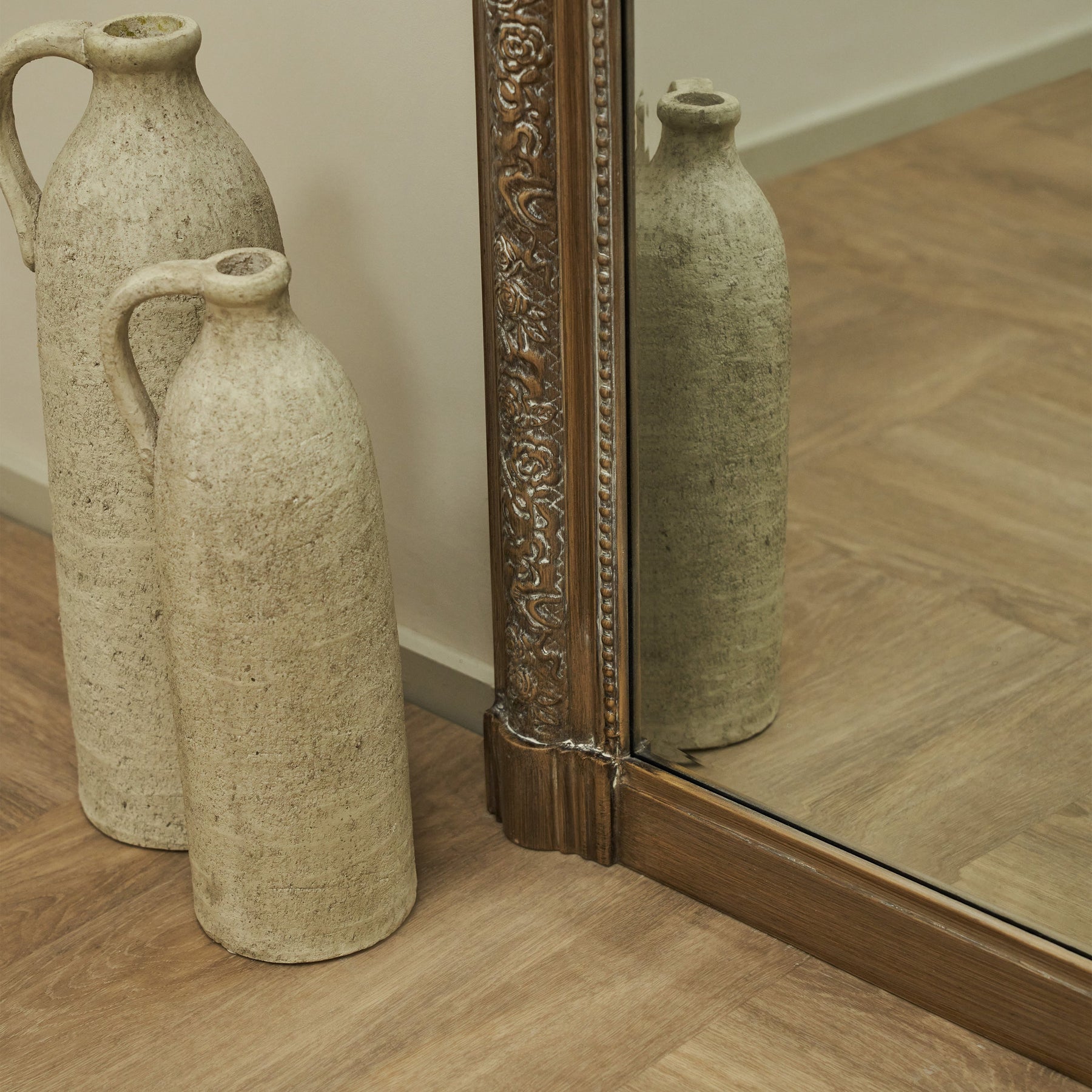 Kensington - Full Length Washed Wood Ornate Mirror 196cm x 100cm