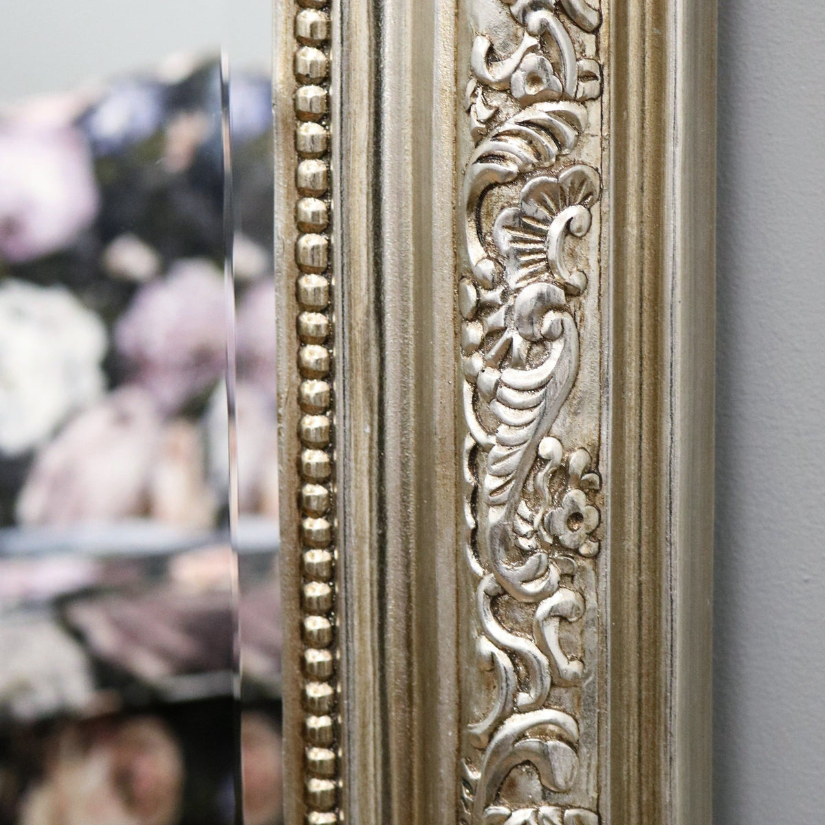 Full Length Champagne Ornate Mirror detail shot of frame side