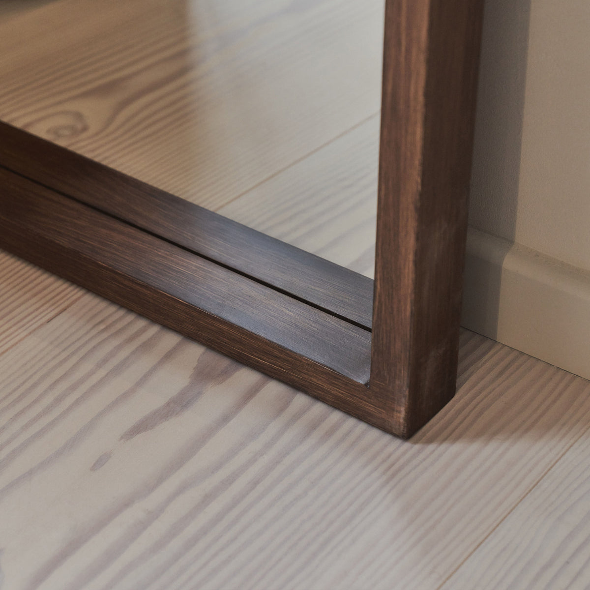 Lilia - Full Length Dark Wood Arched Wooden Mirror 170cm x 80cm