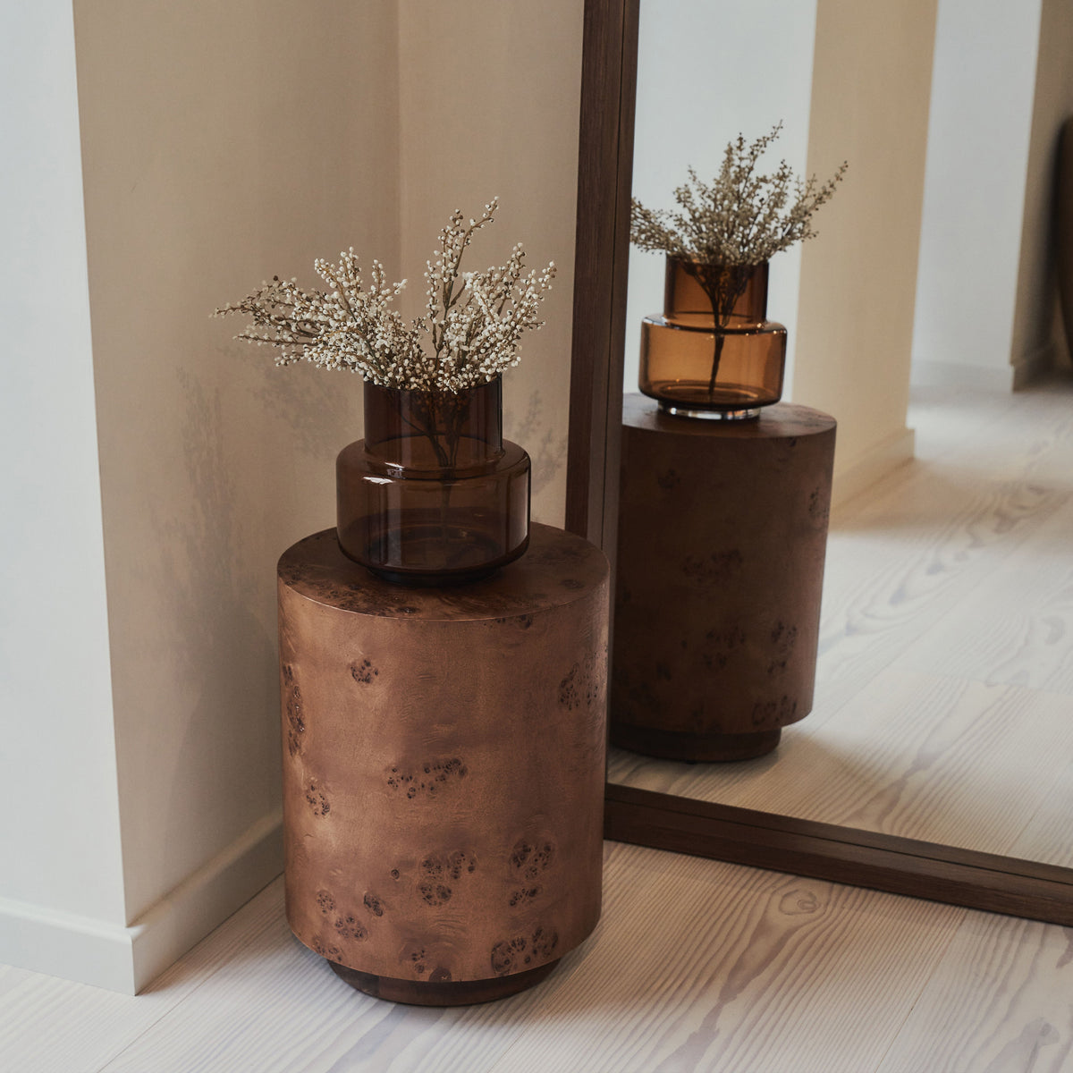 Lilia - Full Length Dark Wood Arched Wooden Mirror 170cm x 80cm