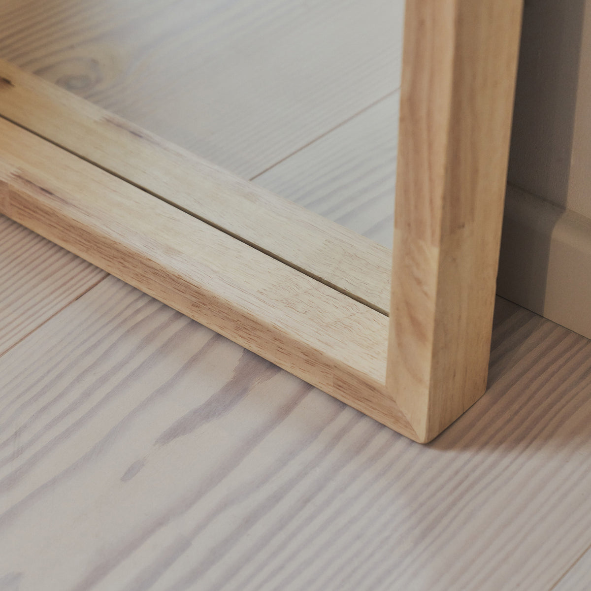 Lilia - Full Length Light Wood Arched Wooden Mirror 170cm x 80cm