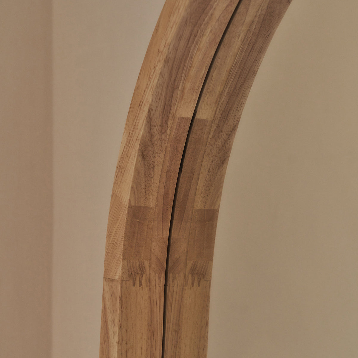 Lilia - Full Length Light Wood Arched Wooden Mirror 170cm x 80cm