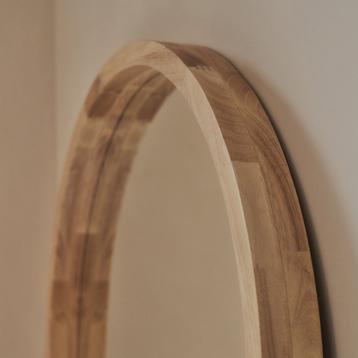 Lilia - Full Length Light Wood Arched Wooden Mirror 170cm x 80cm