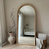 Lilia - Light Wood Organic Full Length Wooden Arched Mirror 170cm x 80cm