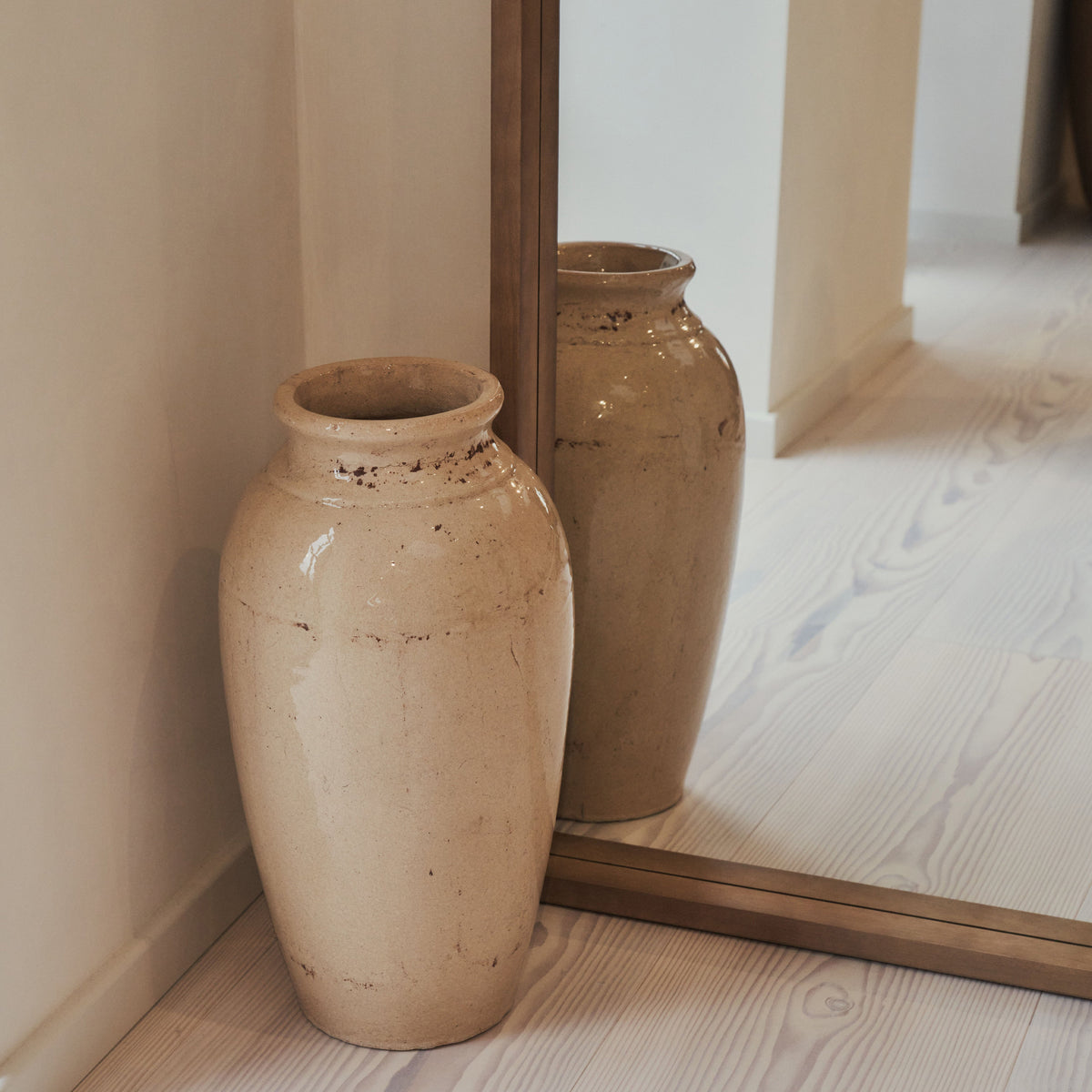 Lilia - Full Length Warm Wood Arched Wooden Mirror 170cm x 80cm