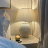 Linosa stone Textured Ceramic Drum Shade Table Lamp