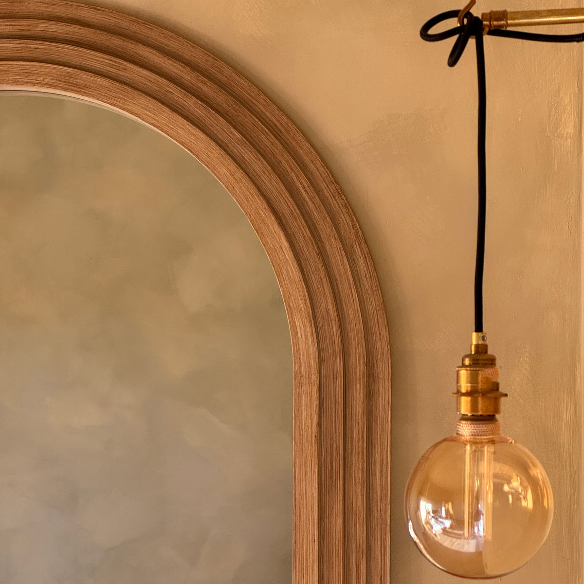 Luciana - Full Length Arched Washed Wood Mirror 196cm x 104cm