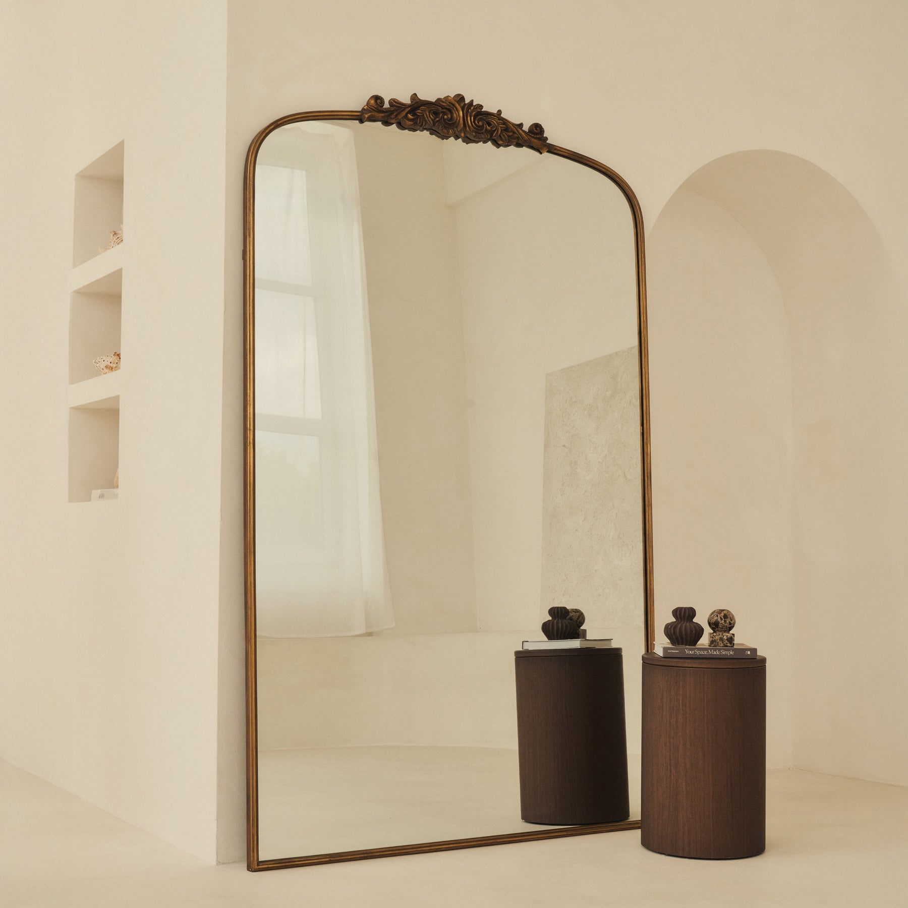 Amelia - Full Length Gold Arched Metal Mirror 200cm x 121cm