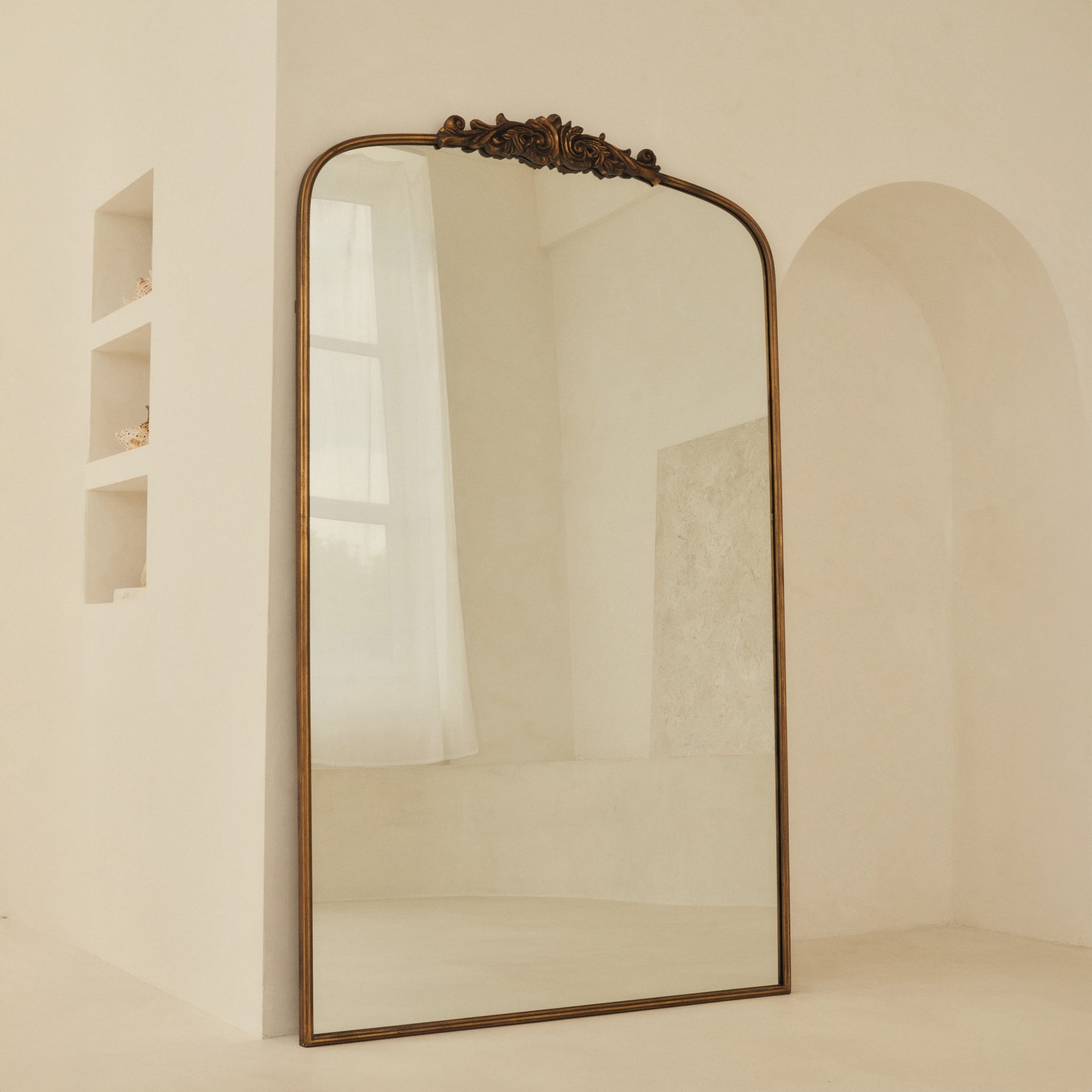 Amelia - Full Length Gold Arched Metal Mirror 200cm x 121cm