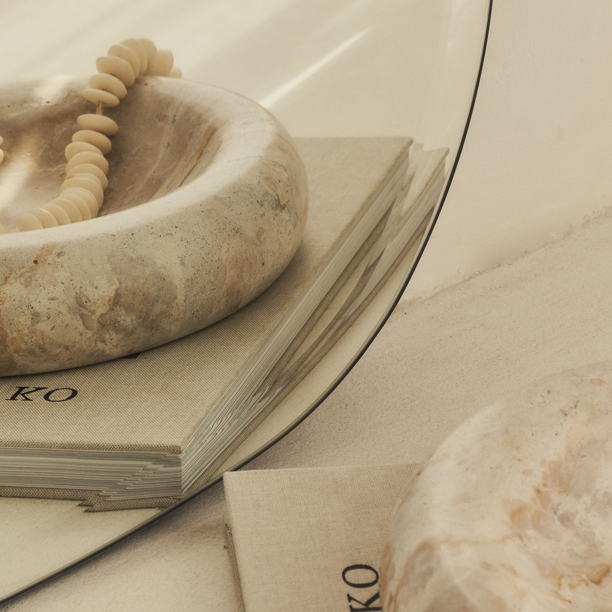 Vienna - Large Frameless Curved Bevelled Mirror 100cm x 65cm