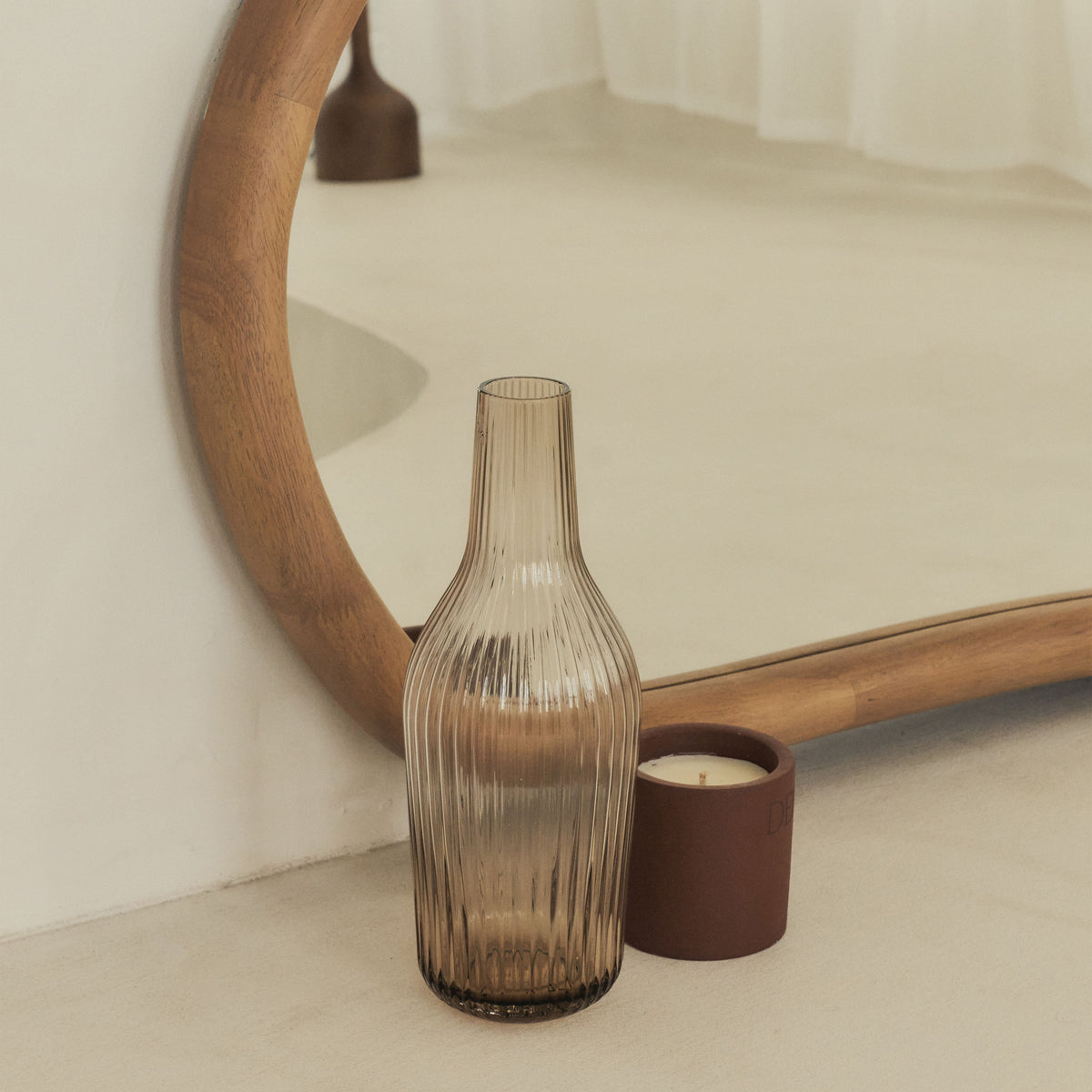 Aaliyah - Warm Wood Irregular Wall Mirror 150cm x 75cm