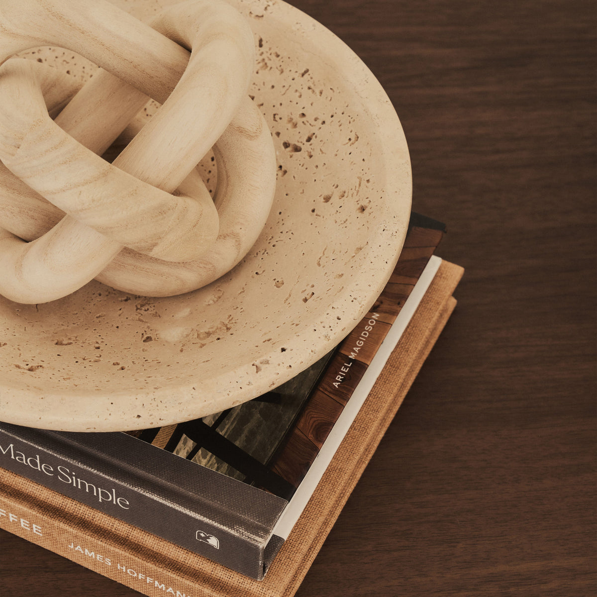 Marbelle - Large Cream Travertine Decorative Bowl