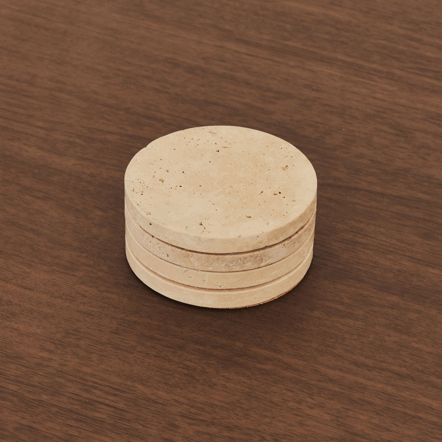 Marbelle - Cream Travertine Coasters Set of 4 Round