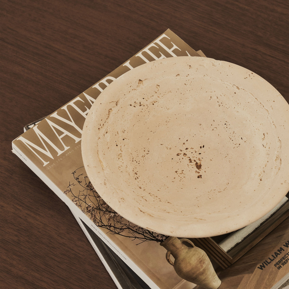 Marbelle - Cream Travertine Decorative Bowl