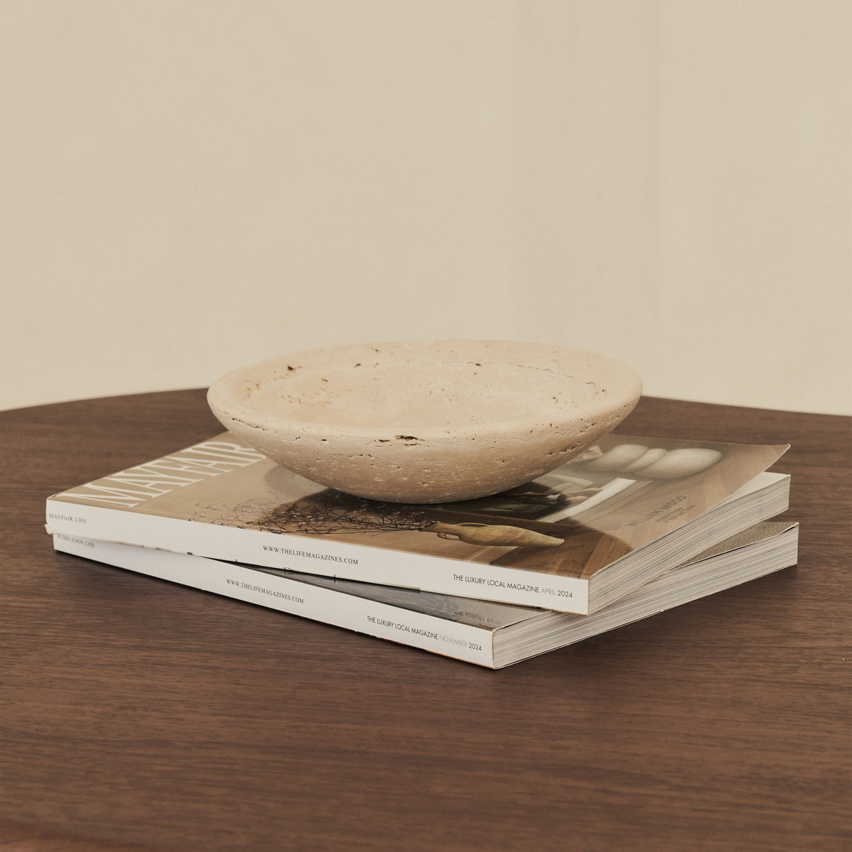 Marbelle - Cream Travertine Decorative Bowl