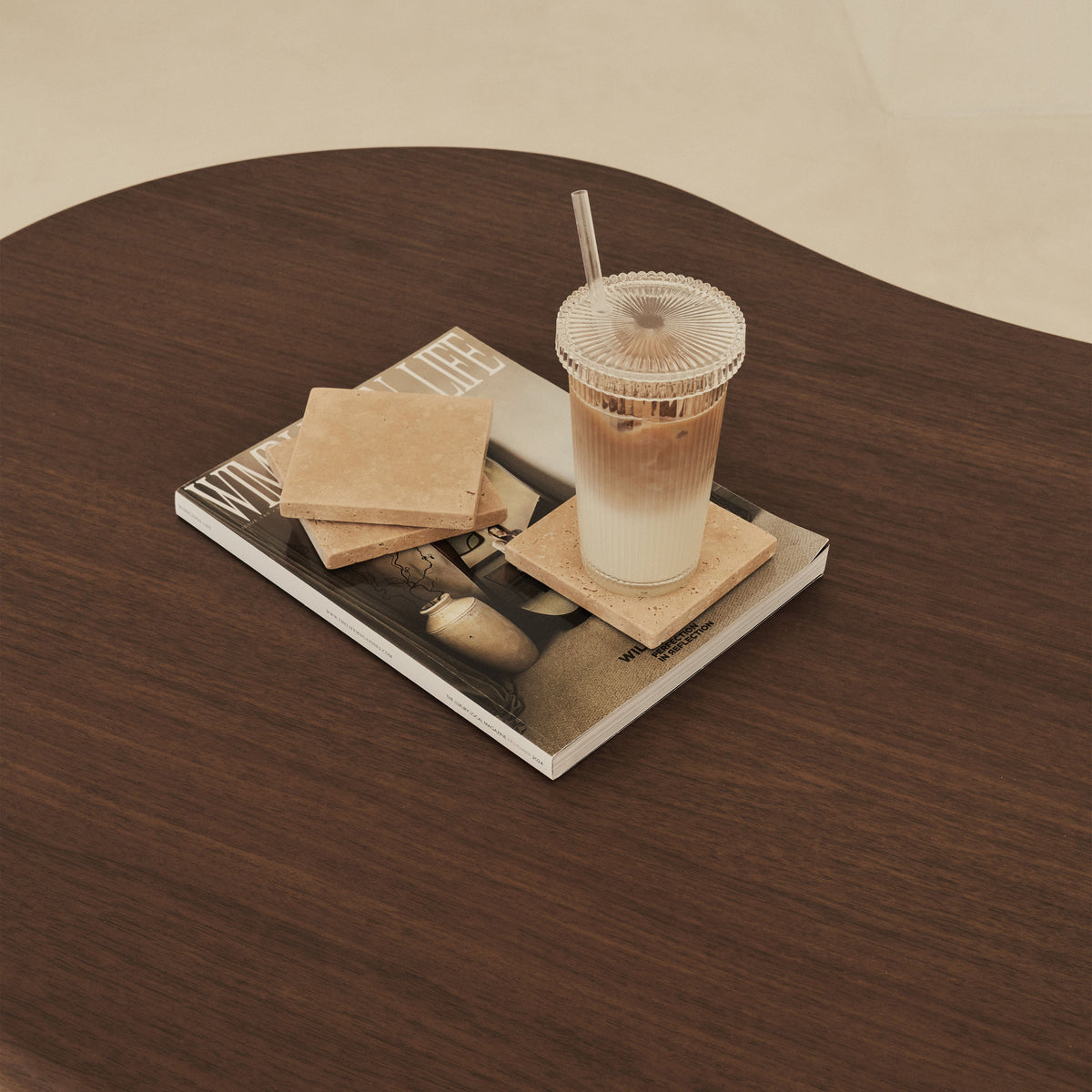 Marbelle - Cream Travertine Coasters Set of 4 Square
