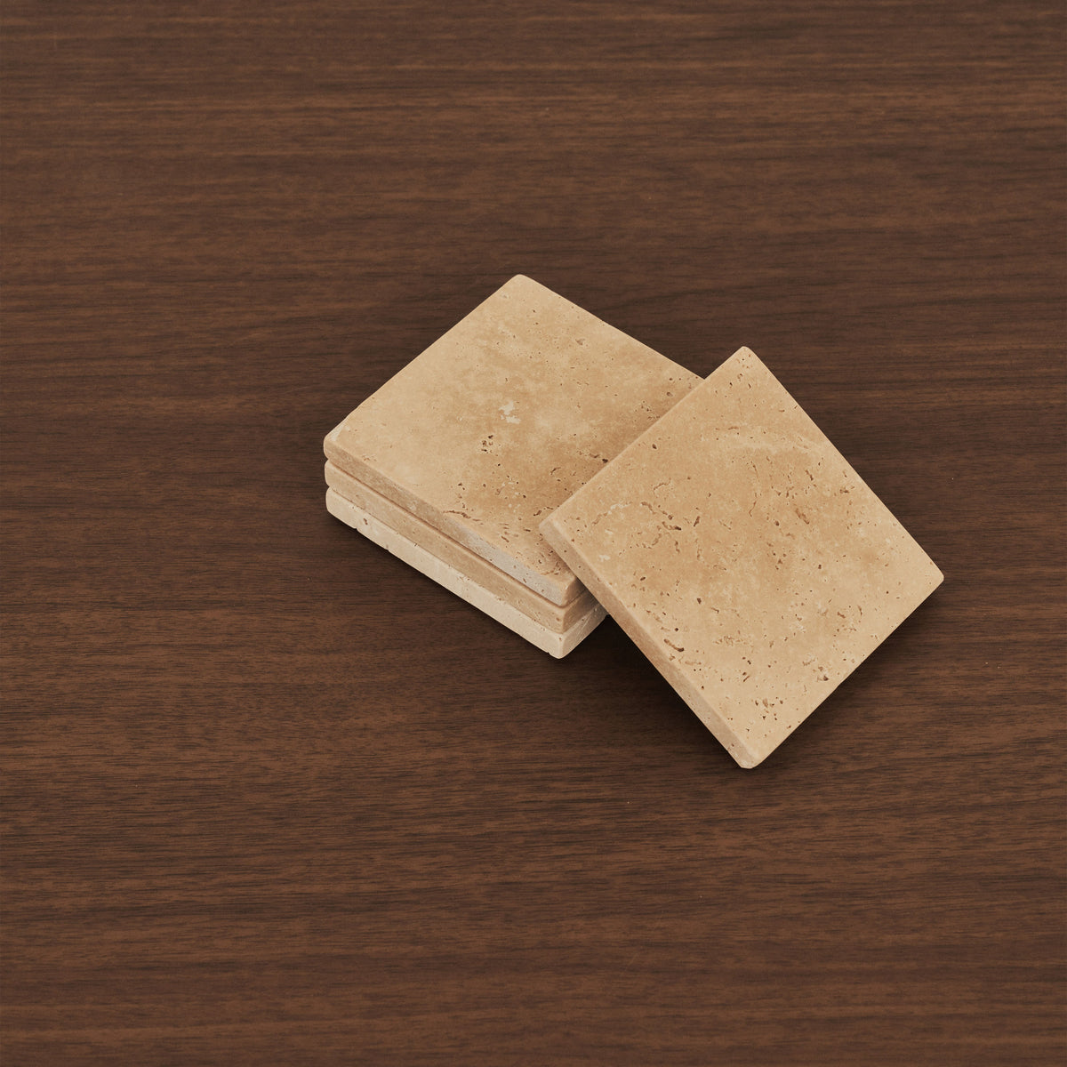 Marbelle - Cream Travertine Coasters Set of 4 Square