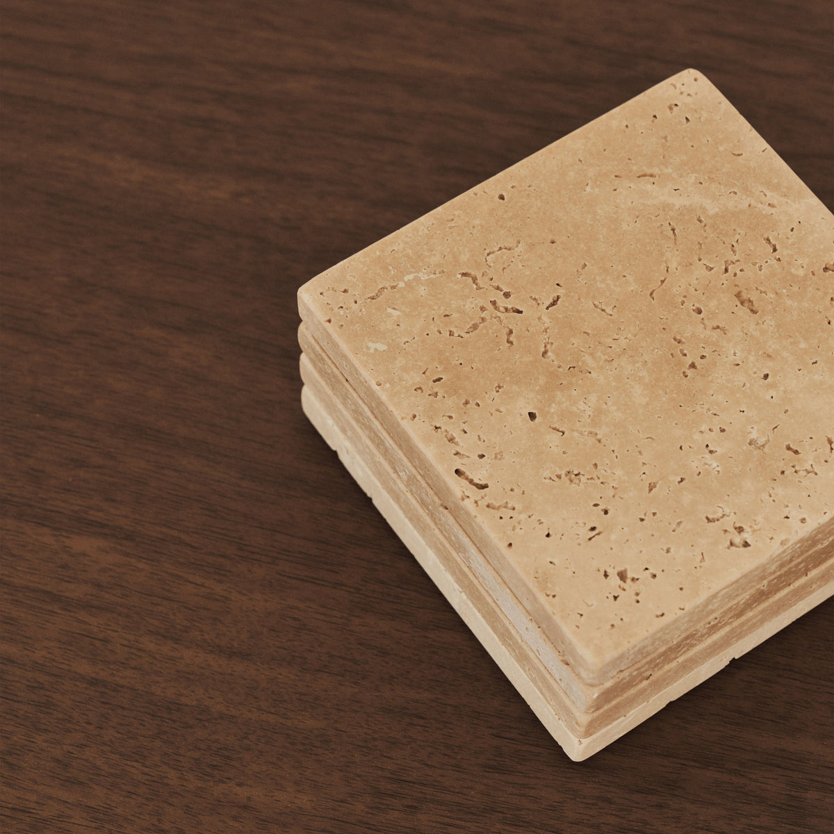 Marbelle - Cream Travertine Coasters Set of 4 Square