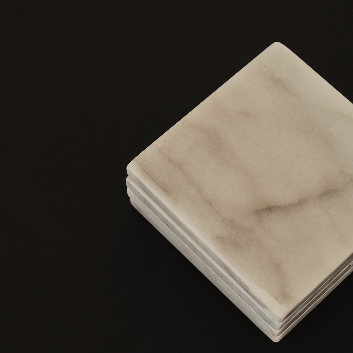 Marbelle - White Marble Coasters Set of 4 Square