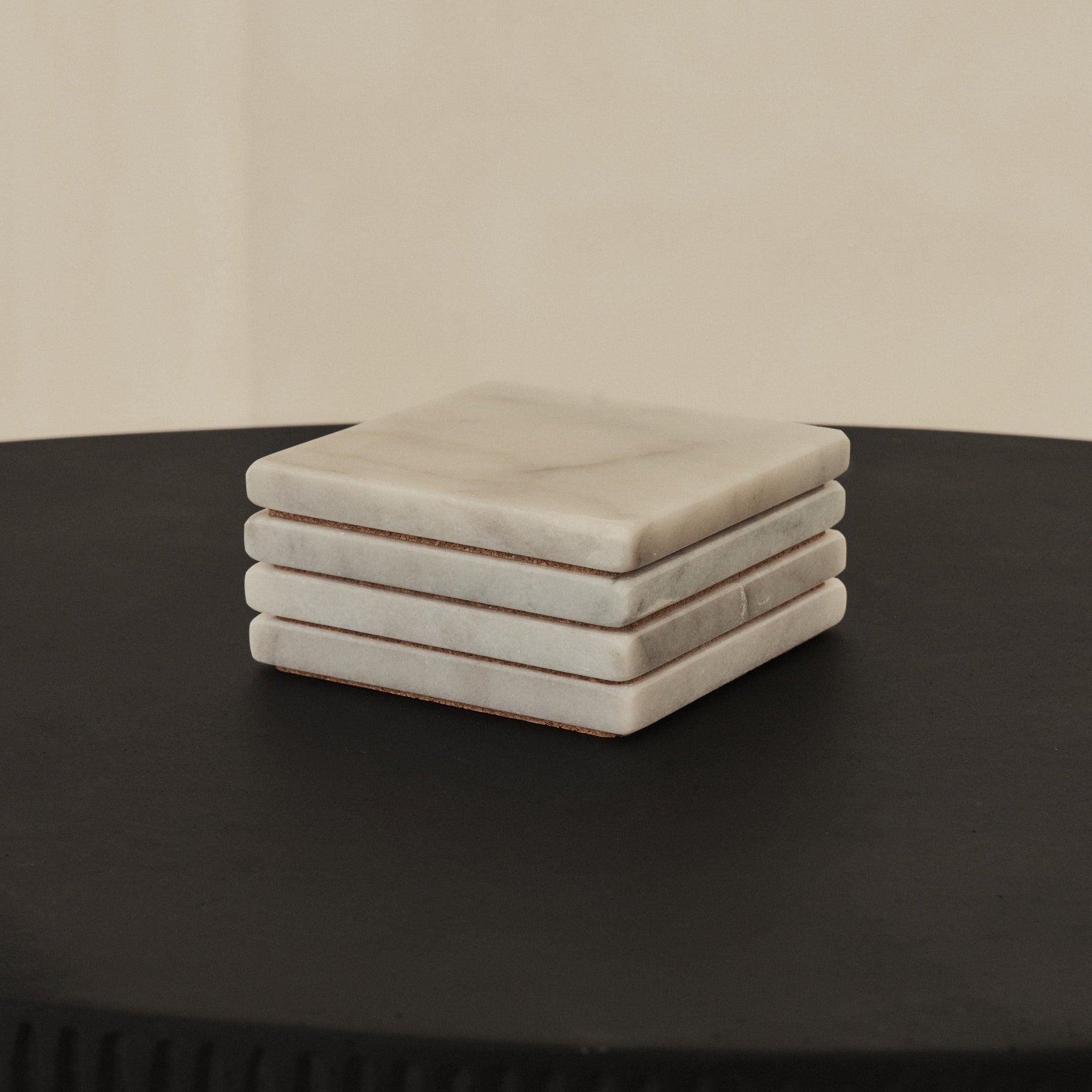 Marbelle - White Marble Coasters Set of 4 Square