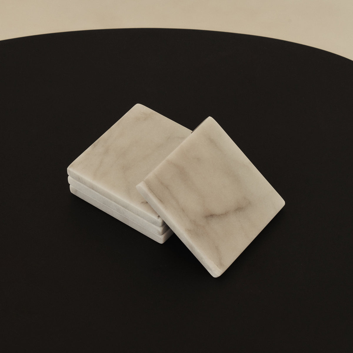 Marbelle - White Marble Coasters Set of 4 Square
