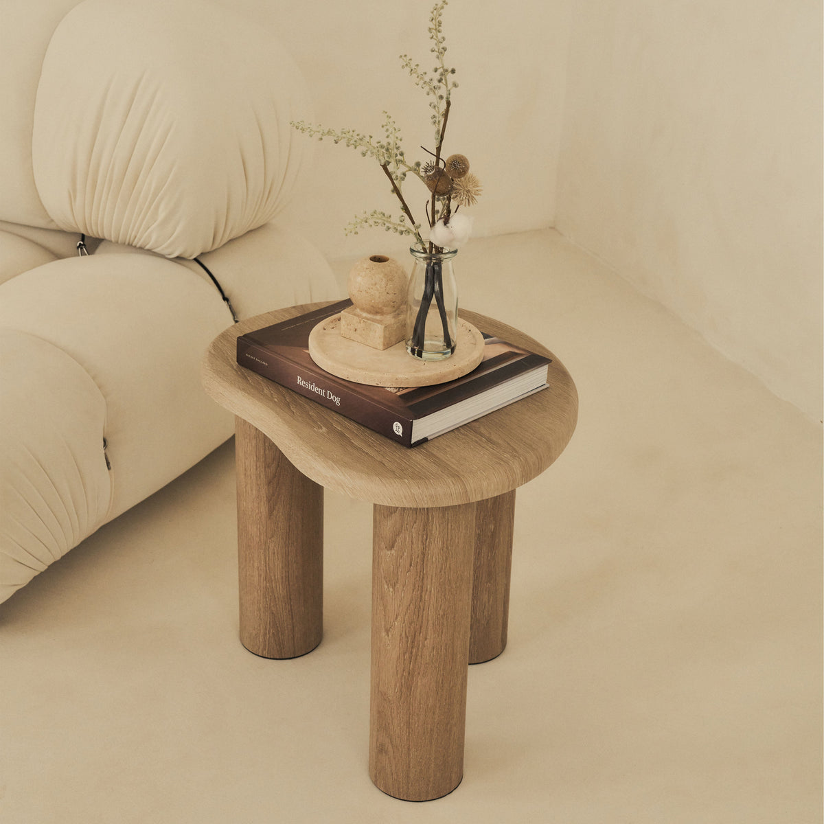 Savanna - Washed Wood Irregular Wooden Side Table