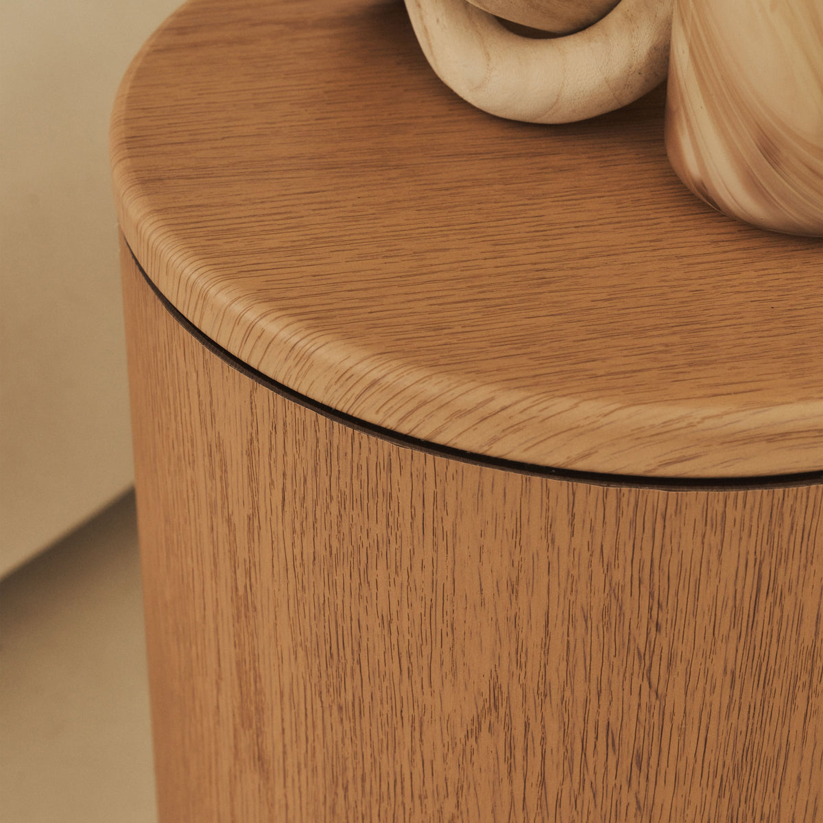 Madison - Light Wood Round Wooden Minimal Pedestal