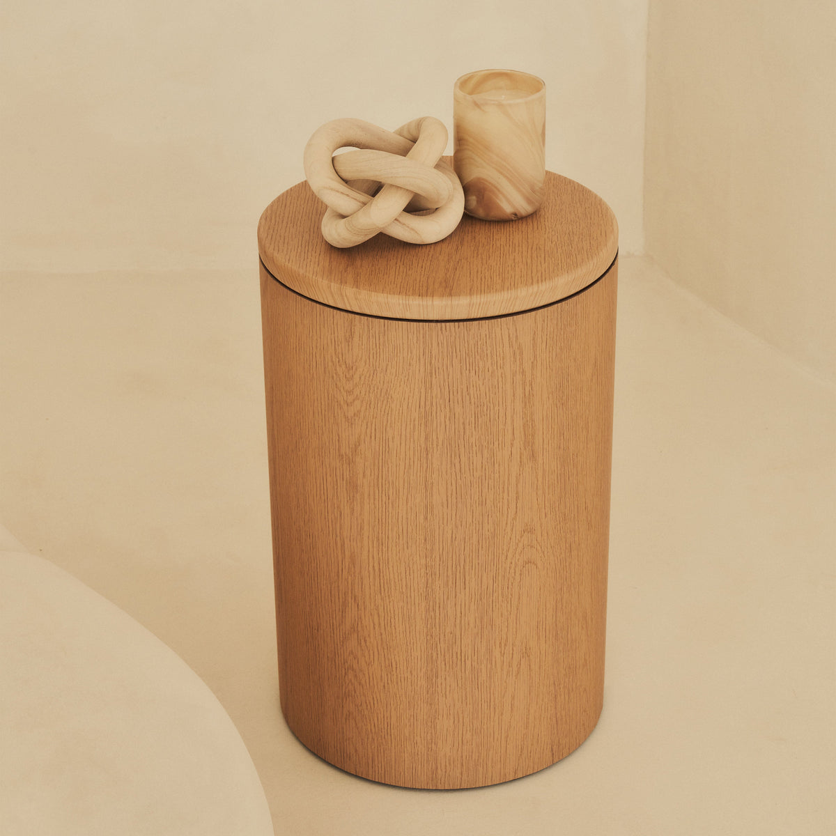 Madison - Light Wood Round Wooden Minimal Pedestal