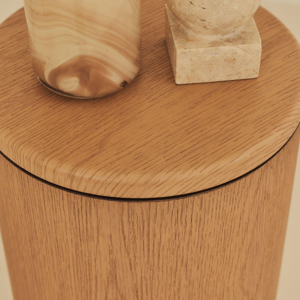 Madison - Light Wood Round Wooden Minimal Pedestal
