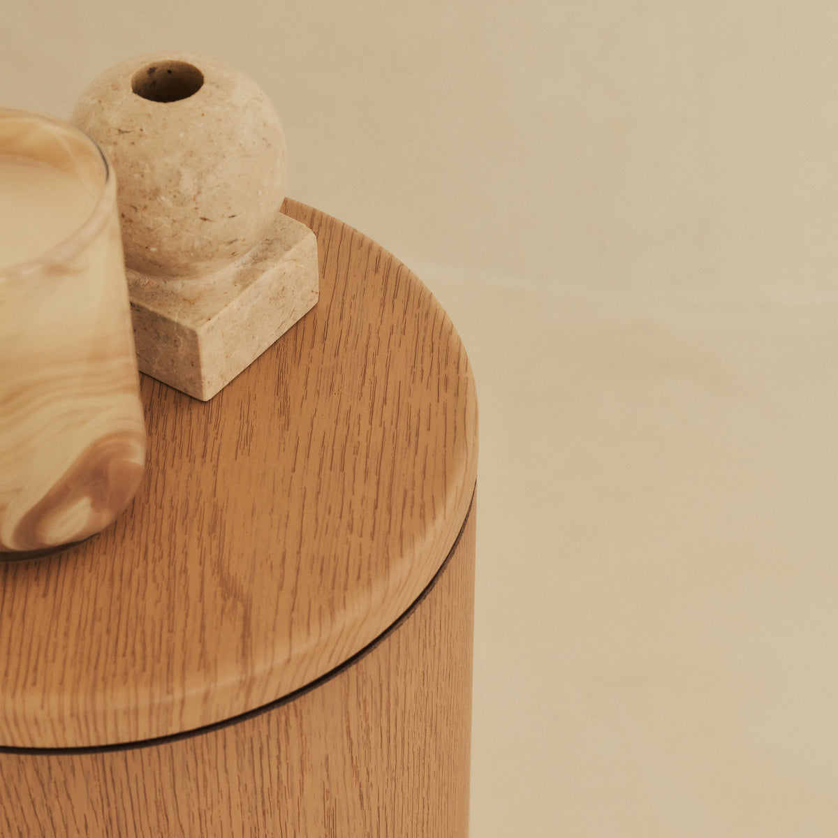 Madison - Light Wood Round Wooden Minimal Plinth