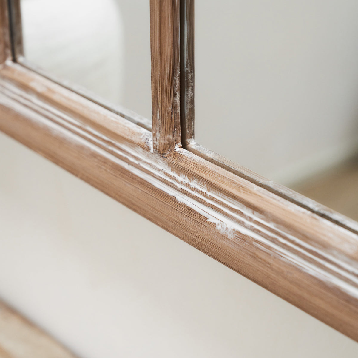 Sasha - Oak Shabby Chic Rectangular Window Mirror 134cm x 70cm